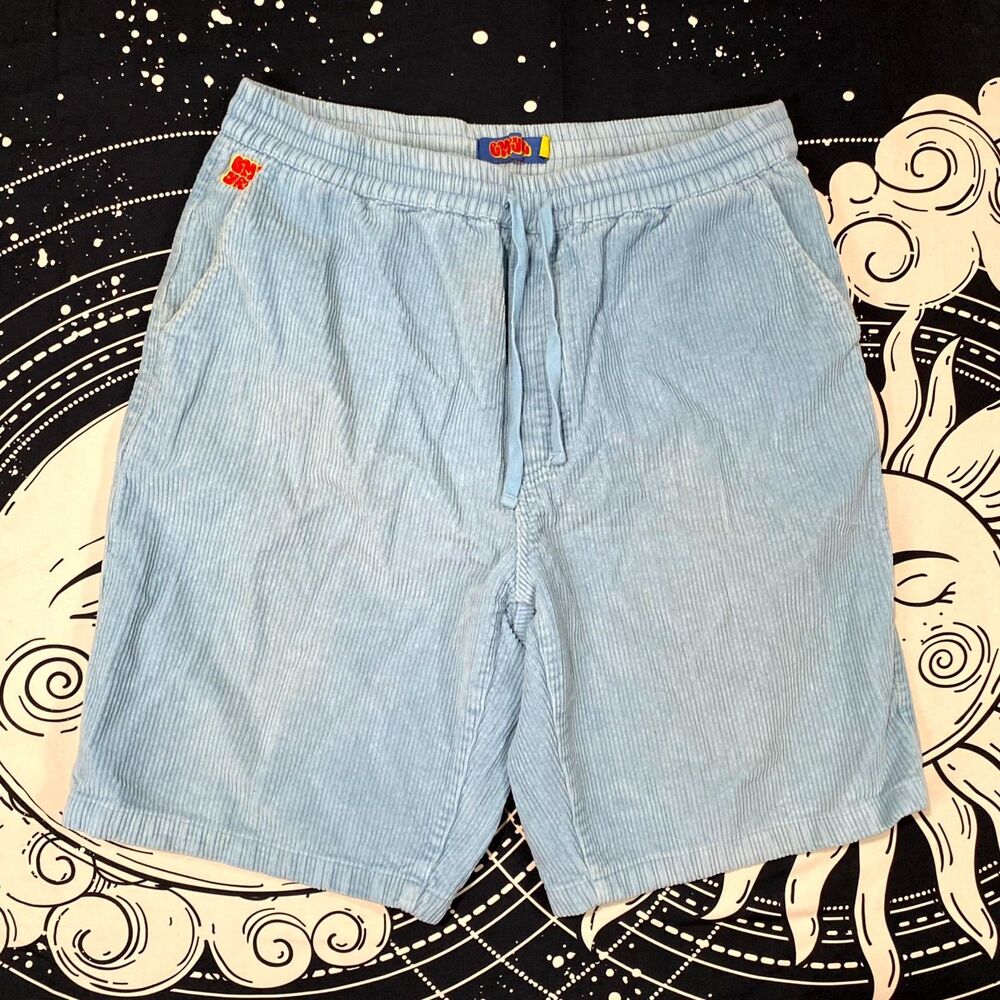 Empyre Shorts Men L Blue Cotton Corduroy Chino Skate Preppy Summer Utility Beach